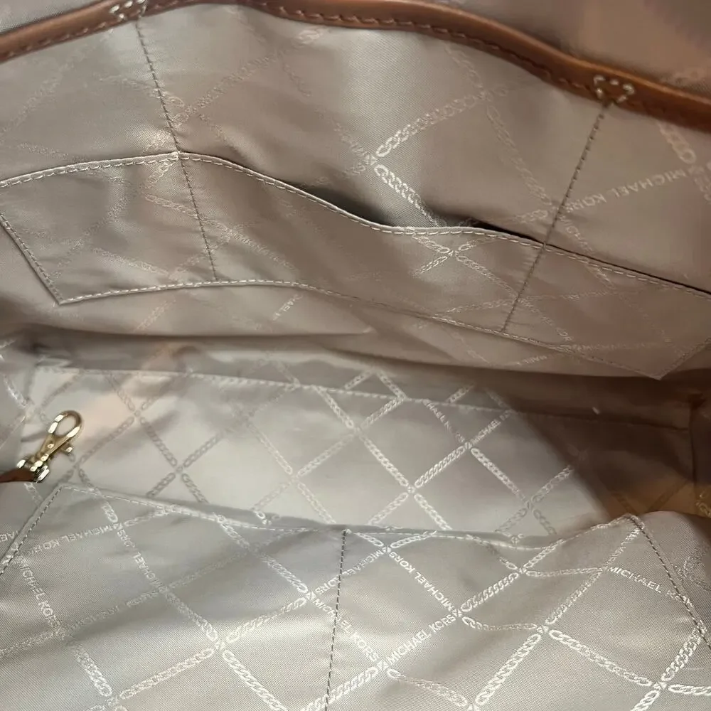 Michael Kors Sinclair Brown Multi Tote & matching Wallet limited edition pink